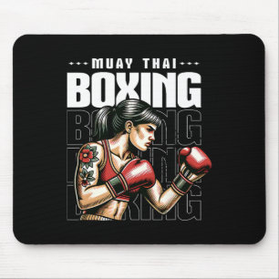 Muay Thai Female Fighter Mma Vintage Martial Arts  Mouse Mat