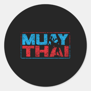 Muay Thai Fighter Boxing Mial Hobby Classic Round Sticker