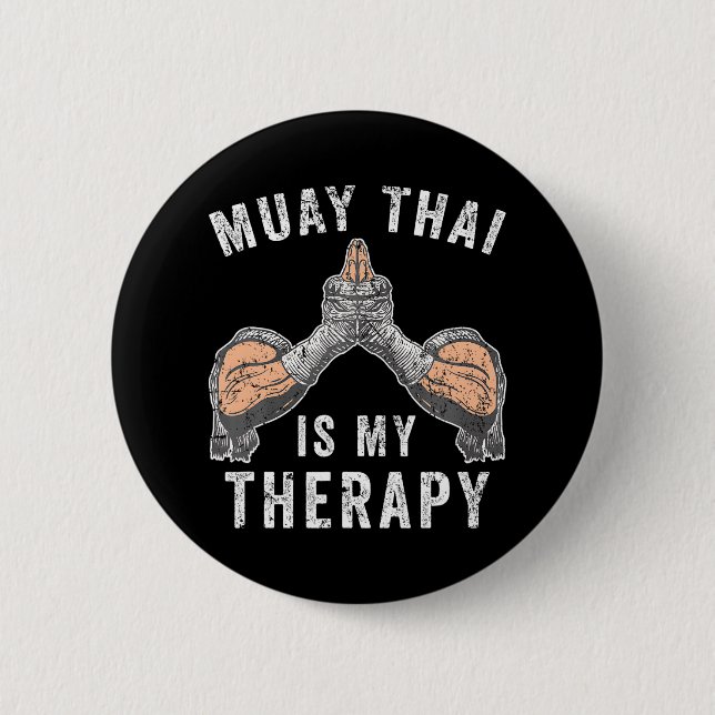 Muay Thai Fighter Martial Arts Sport Muay Thai 6 Cm Round Badge (Front)