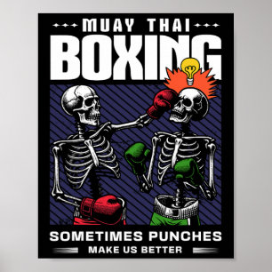 Muay Thai Fighter Mma Vintage Funny Martial Arts H Poster