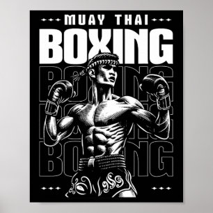 Muay Thai Fighter Mma Vintage Poster