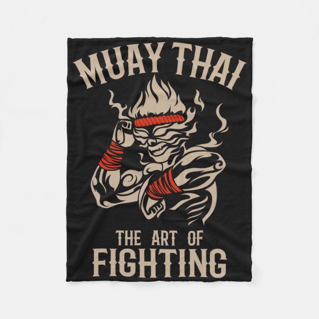 Muay Thai Fighter - Muay Thai And Thai Boxing Gift Fleece Blanket (Front)