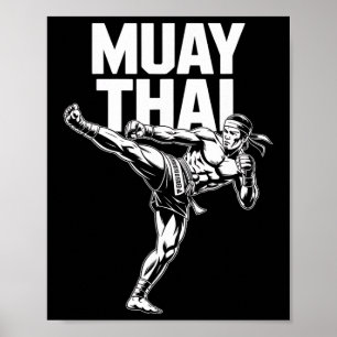 Muay Thai Fighter Vintage Martial Arts Thai Boxing Poster