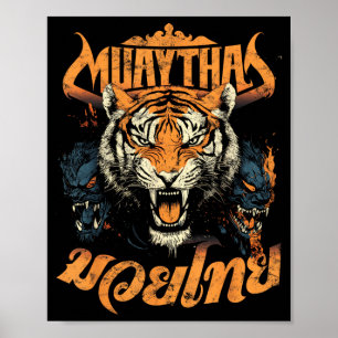 Muay Thai Fighter Vintage Tiger Muay Thai Poster