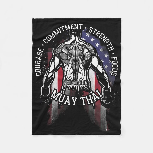 Muay Thai  Fleece Blanket (Front)
