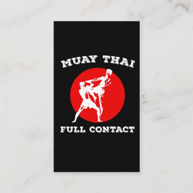 Muay Thai Full Contact Thai Martial Arts Boxing Business Card (Front)