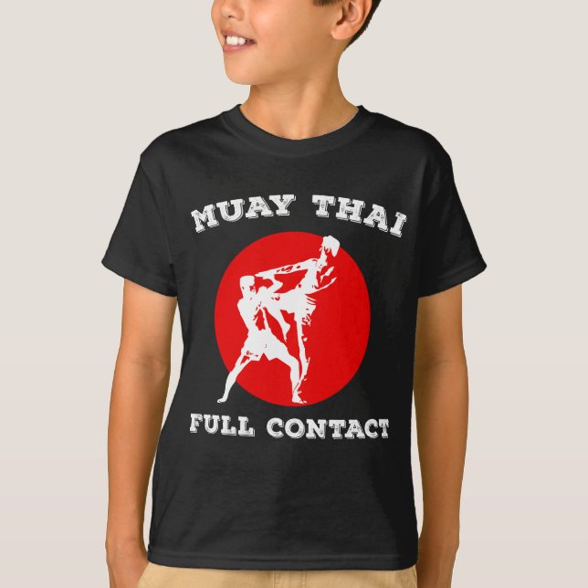 Muay Thai Full Contact Thai Martial Arts Boxing T-Shirt (Front)