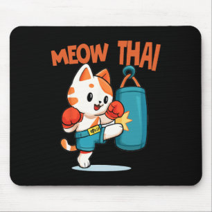 Muay Thai Funny Cat Lover Thai Boxing Thailand Meo Mouse Mat