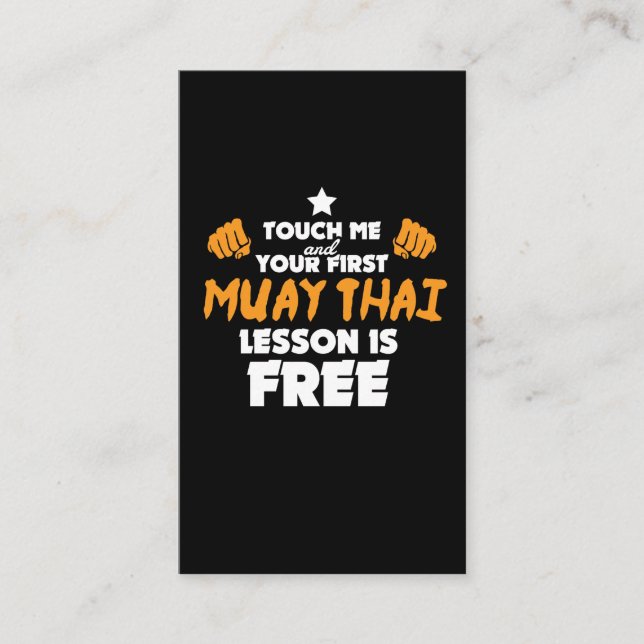 Muay Thai Gift Funny Martial Arts Quote Fighter Business Card (Front)