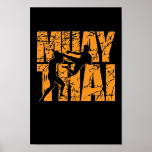 Muay Thai Kampf mit Stil Poster