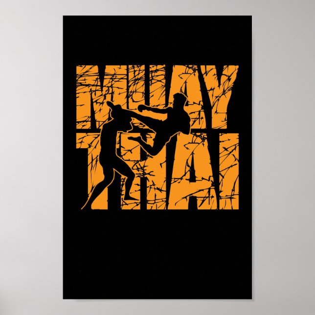 Muay Thai Kampf mit Stil Poster (Front)
