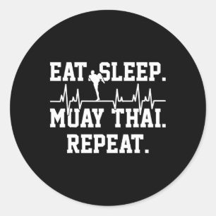 Muay Thai Kickboxing Gift Classic Round Sticker