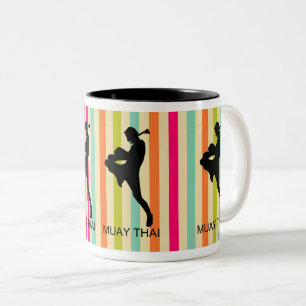 Muay Thai Kickboxing: Martial Arts Thailand Two-Tone Coffee Mug