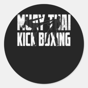 Muay Thai Kickboxing Professional Fighters Martial Classic Round Sticker
