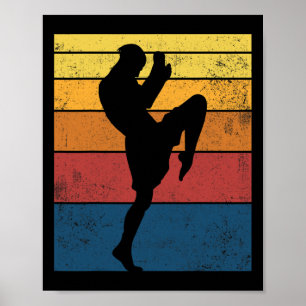 Muay Thai Kickboxing Retro Vintage Gift _1 Poster