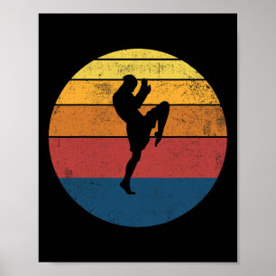 Muay Thai Kickboxing Retro Vintage Gift  Poster