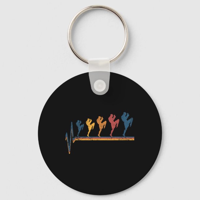 Muay Thai Kickboxing Thai Boxing _1  Key Ring (Front)