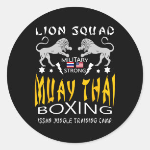 Muay Thai Kickboxing Training Mma Workout Gym Classic Round Sticker