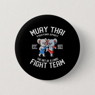 Muay Thai Koala Fight Team - Nak Muay, Kickboxing  6 Cm Round Badge