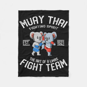 Muay Thai Koala Fight Team - Nak Muay, Kickboxing Fleece Blanket