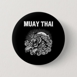 Muay Thai Language Tattoo Tiger Roar Kickboxing Th 6 Cm Round Badge