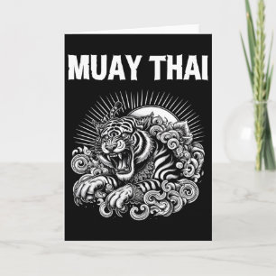 Muay Thai Language Tattoo Tiger Roar Kickboxing Th Card