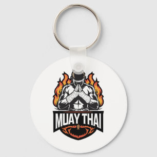 Muay Thai Logo - Thai Boxing Fighter Key Ring