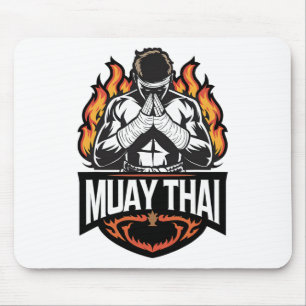 Muay Thai Logo - Thai Boxing Fighter Mouse Mat