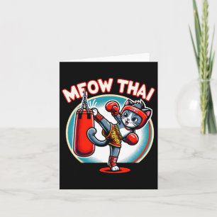 Muay Thai Martial Art Thai Boxing Cat Meow Thai Fo Card