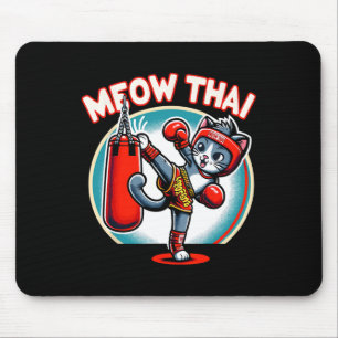 Muay Thai Martial Art Thai Boxing Cat Meow Thai Fo Mouse Mat