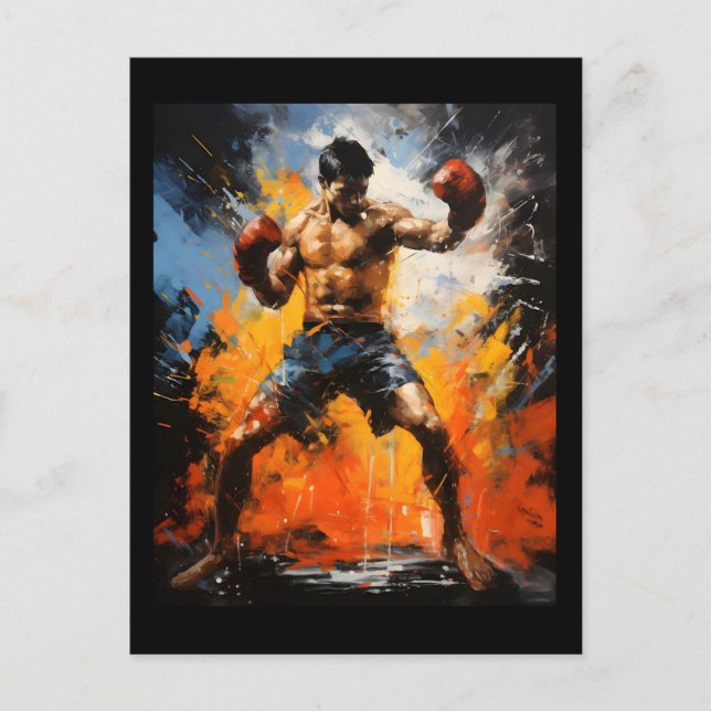 Muay Thai Martial Arts Boxer Combat Sport Postcard (Front)