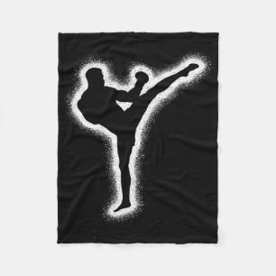 Muay Thai Martial Arts Kickboxer Kids Boys Men Kic Fleece Blanket