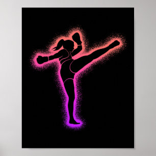 Muay Thai Martial Arts Kickboxer Women Girls Kickb Poster