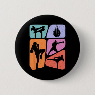 Muay Thai Martial Arts Kids Boys Men Kickboxing  6 Cm Round Badge