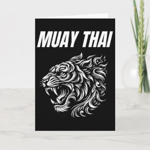 Muay Thai Mma Fight Tattoo Tiger Roar Kickboxing T Card