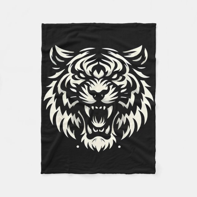 Muay Thai Mma Fight Tattoo Tiger Roar Kickboxing T Fleece Blanket (Front)