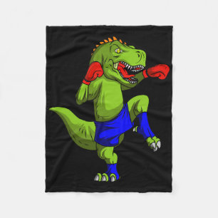 Muay Thai Mma Fighter T-rex Mixed Martial Art Comb Fleece Blanket