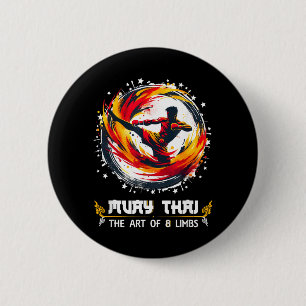 Muay Thai MMA Thai Boxing Kickboxing Art Muay Thai 6 Cm Round Badge