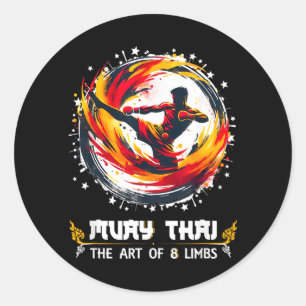 Muay Thai MMA Thai Boxing Kickboxing Art Muay Thai Classic Round Sticker