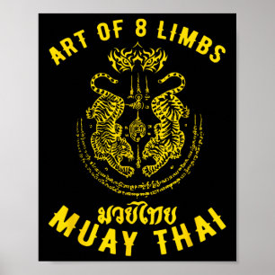 Muay Thai Mma Tiger Art Of 8 Limbs Kickboxing _2 Poster