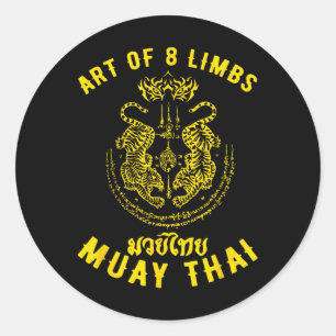 Muay Thai Mma Tiger Art Of 8 Limbs Kickboxing Classic Round Sticker