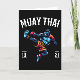 Muay Thai Monkey - Kickboxing And Monkey Thai Boxi Card
