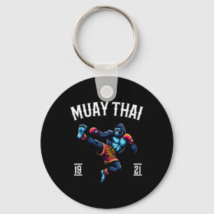 Muay Thai Monkey - Kickboxing And Monkey Thai Boxi Key Ring