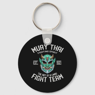 Muay Thai Oni Demon Fight Team - Nak Muay, Kickbox Key Ring