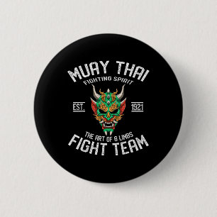Muay Thai Oni - Thai Boxing And Kickboxing  6 Cm Round Badge