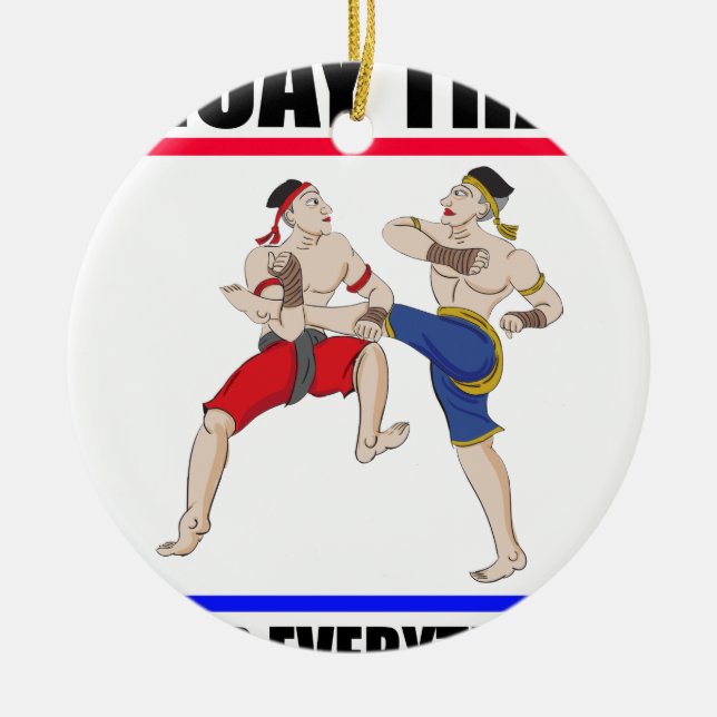Muay Thai over everything Ceramic Tree Decoration (Front)