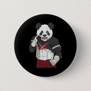 Muay Thai Panda Kickboxing Fighter _1 6 Cm Round Badge