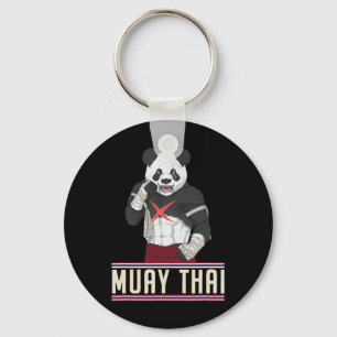 Muay Thai Panda Kickboxing Fighter Key Ring