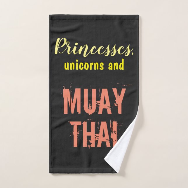 Muay Thai - princesses and unicorns quote Hand Towel (Hand Towel)