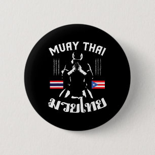 Muay Thai Puerto Rico Flag Martial Arts Thai Boxin 6 Cm Round Badge
